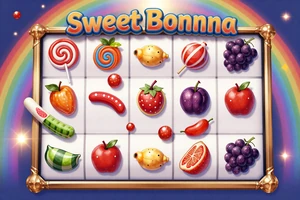 Sweet Bonanza Slot von Pragmatic Play - buntes Fr&uuml;chte-Slot mit Tumble-Mechanik und Multiplikatoren bei Realz Casino