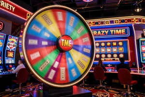 Crazy Time von Evolution Gaming - Live Game Show mit riesigem Gl&uuml;cksrad und Bonus-Runden bei Realz Casino